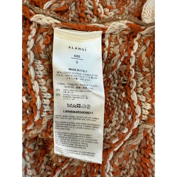 NWT Alanui Hawa Mahal Women's S Patterned intarsia cardigan cream Italy Sweater - Picture 4 of 10